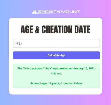 Check Twitch Account Creation Date & Age