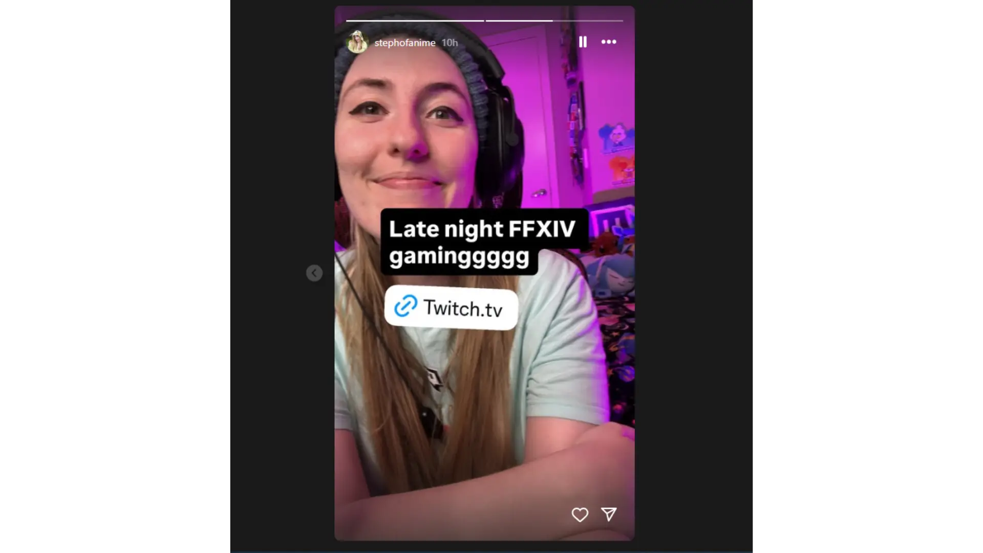Sharing the Updates on Instagram Story about Your Next Twitch Stream
